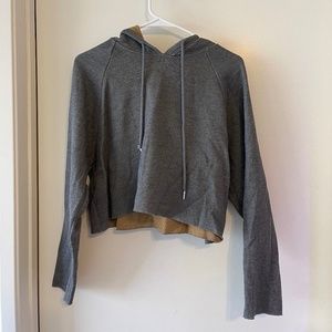 Zara Knit Gray Hoodie Sweatshirt Size Small